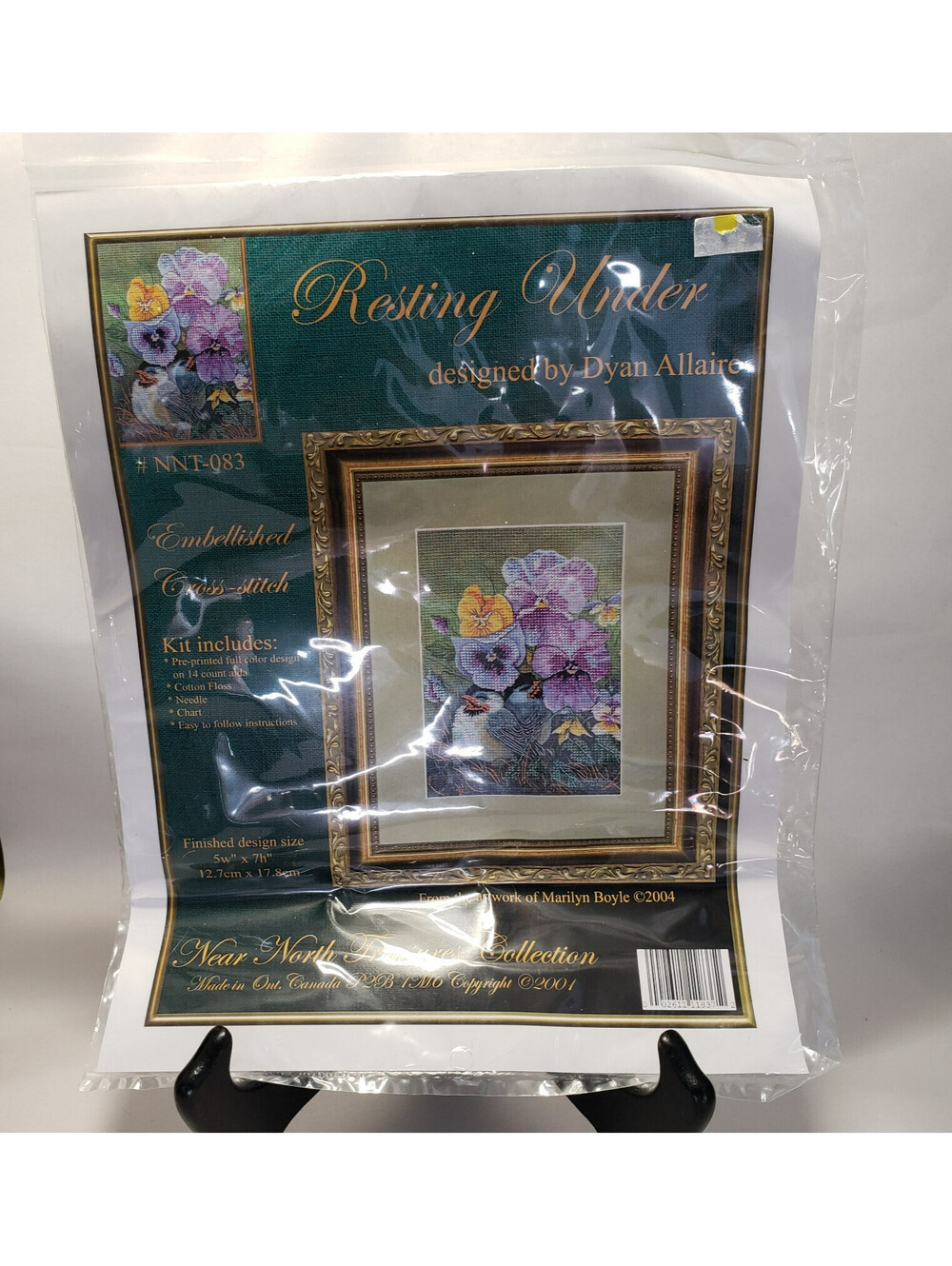 Near North Treasures Collection Cross Stitch Kit RESTING UNDER 2004 Pansy NEW